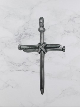 Ανδρικός ατσάλινος σταυρός Silver Nail