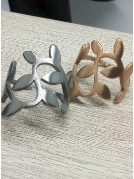 Δαχτυλίδι ατσάλινο γυναικείο φυλλαράκι silver