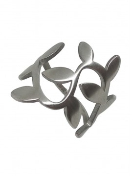 Δαχτυλίδι ατσάλινο γυναικείο φυλλαράκι silver