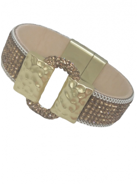 Γυναικείο μοντέρνο ορειχάλκινο βραχιόλι Gold Glamour