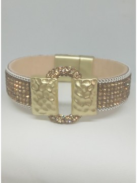 Γυναικείο μοντέρνο ορειχάλκινο βραχιόλι Gold Glamour