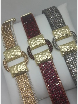 Γυναικείο μοντέρνο ορειχάλκινο βραχιόλι Gold Glamour