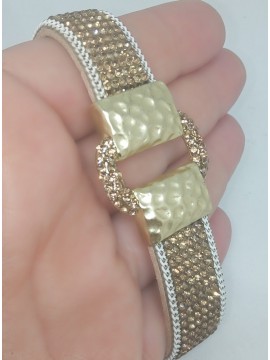 Γυναικείο μοντέρνο ορειχάλκινο βραχιόλι Gold Glamour