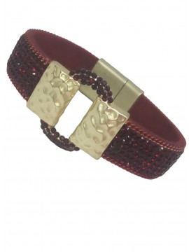 Γυναικείο μοντέρνο ορειχάλκινο βραχιόλι Red Glamour