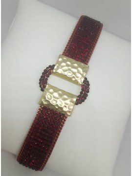 Γυναικείο μοντέρνο ορειχάλκινο βραχιόλι Red Glamour