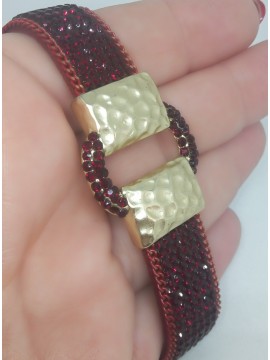 Γυναικείο μοντέρνο ορειχάλκινο βραχιόλι Red Glamour