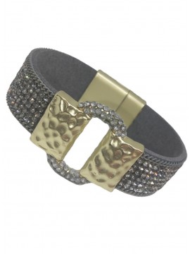 Γυναικείο μοντέρνο ορειχάλκινο βραχιόλι Grey Glamour