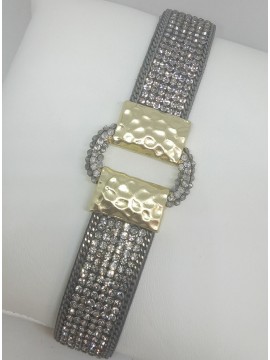 Γυναικείο μοντέρνο ορειχάλκινο βραχιόλι Grey Glamour
