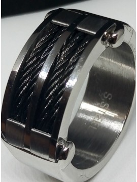 Ανδρικό ατσάλινο δαχτυλίδι Συρματόσκοινο