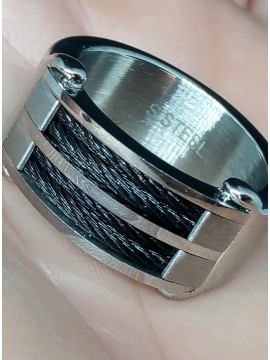 Ανδρικό ατσάλινο δαχτυλίδι Συρματόσκοινο