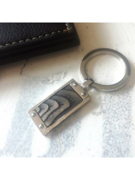 Ανδρικό μοντέρνο ατσάλινο μπρελόκ πλάκα