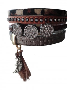 Γυναικείο μοντέρνο δερμάτινο βραχιόλι Africa Shine