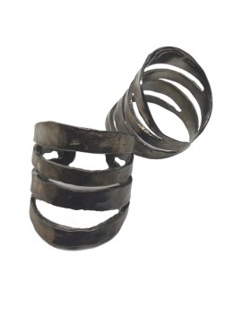 Δαχτυλίδι ορειχάλκινο χειροποίητο γυναικείο φαρδύ Silver Armor