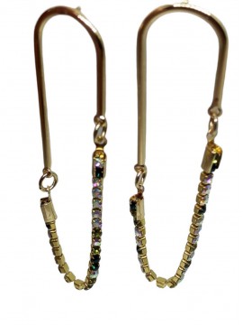 Σκουλαρίκι χειροποίητο γυναικείο επάργυρος ορείχαλκος Rainbow