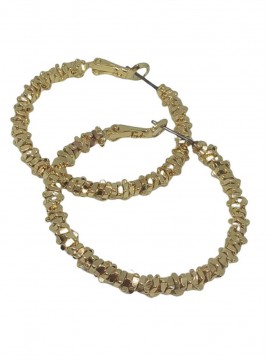 Σκουλαρίκι χειροποίητο επιχρυσωμένος ορείχαλκος κρίκος Gold Glamour 