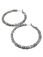 Σκουλαρίκι χειροποίητο επάργυρος ορείχαλκος κρίκος Silver Glamour 