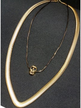 Αλυσίδα ατσάλινη γυναικεία λαιμού Gold Flap