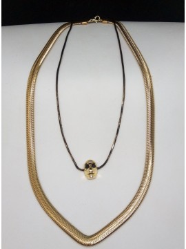 Αλυσίδα ατσάλινη γυναικεία λαιμού Gold Flap