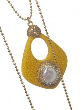 Κολιέ χειροποίητο γυναικείο Yellow Drop