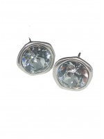 Σκουλαρίκι χειροποίητο γυναικείο επάργυρο White Crystal 