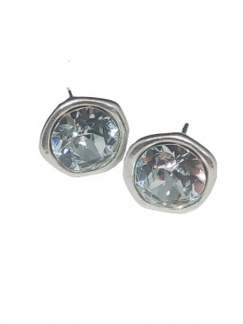 Σκουλαρίκι χειροποίητο γυναικείο επάργυρο White Crystal 