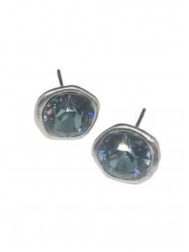Σκουλαρίκι χειροποίητο γυναικείο επάργυρο Blue Crystal 