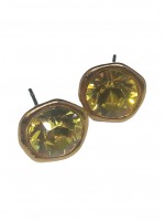 Σκουλαρίκι χειροποίητο γυναικείο επίχρυσο Yellow Crystal 