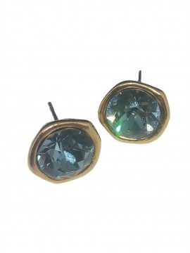 Σκουλαρίκι χειροποίητο γυναικείο επίχρυσο Blue Crystal 