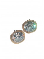 Σκουλαρίκι χειροποίητο γυναικείο επίχρυσο White Crystal 