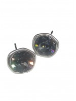 Σκουλαρίκι χειροποίητο γυναικείο επάργυρο Black Crystal 