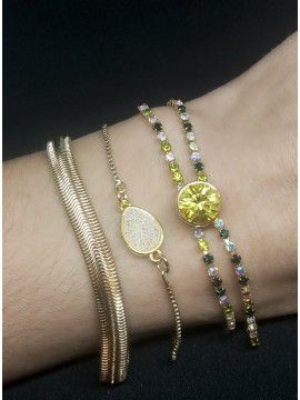 Αλυσίδα ατσάλινη γυναικεία Gold Flap