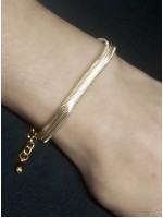 Αλυσίδα ατσάλινη γυναικεία Gold Flap