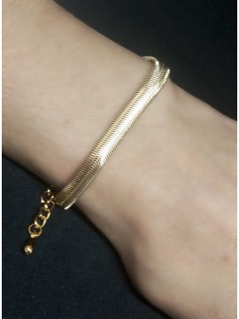 Αλυσίδα ατσάλινη γυναικεία Gold Flap