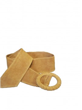 Γυναικεία ζώνη σουέτ μουσταρδί