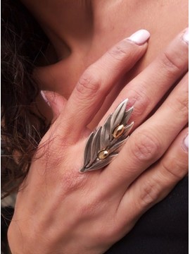 Δαχτυλίδι χειροποίητο γυναικείο αλπακας silver Nature
