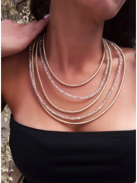 Κολιέ χειροποίητο γυναικείο Crystal Gold κρύσταλλοι