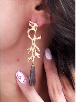 Σκουλαρίκι  χειροποίητο επιχρυσωμένος ορείχαλκος Opus4  Nature