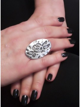 Γυναικείο χειροποίητο δαχτυλίδι Λουλούδι silver
