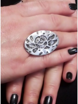 Γυναικείο χειροποίητο δαχτυλίδι Λουλούδι silver