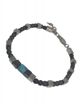 Ανδρικό  ατσάλινο βραχιόλι blue stone