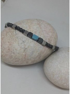 Ανδρικό  ατσάλινο βραχιόλι blue stone