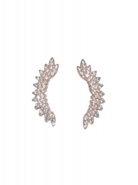 Σκουλαρίκι ασήμι 925 γυναικείο Rose Wing