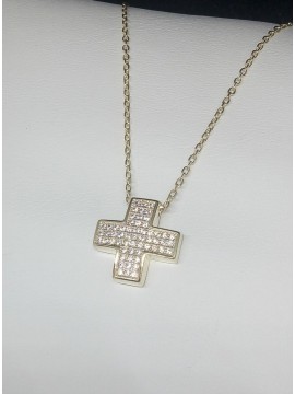 Κολιέ ασήμι 925 γυναικείο Σταυρός gold