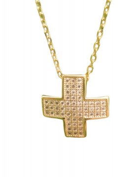 Κολιέ ασήμι 925 γυναικείο Σταυρός gold