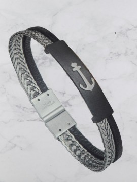 Ανδρικό  ατσάλινο  βραχιόλι άγκυρα silver 