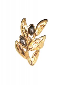 Γυναικείο χειροποίητο ορειχάλκινο δαχτυλίδι Ελιά gold