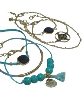 Γυναικείο εξαπλό χειροποίητο βραχιόλι πυξίδα