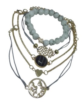 Γυναικείο πενταπλό χειροποίητο βραχιόλι Αιγαίο