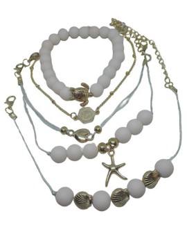 Γυναικείο πενταπλό χειροποίητο βραχιόλι αστερίας