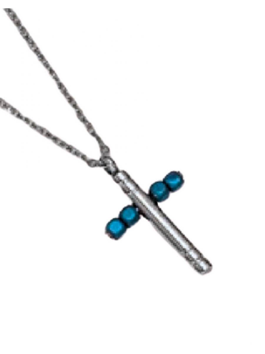 Ανδρικός ατσάλινος σταυρός silver blue